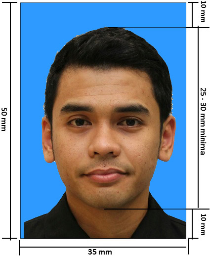 Make Malaysia Passport (Blue background) Photo Online with 35x50 mm (3 ...